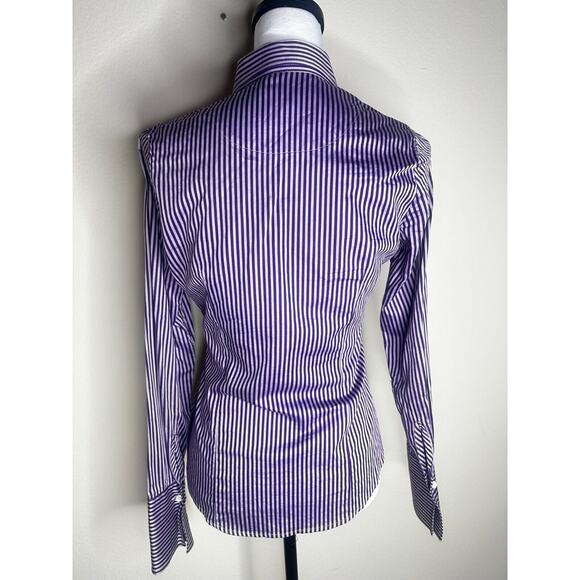 Charles Tyrwhitt Woman Jermyn Street US Size 6 Purple Striped Button Down Shirt - Picture 2 of 13